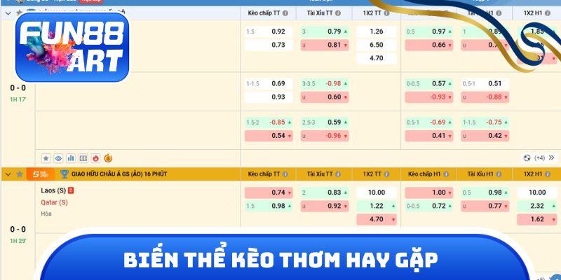 Biến thể kèo thơm hay gặp