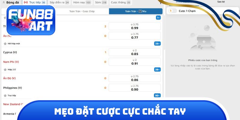 Mẹo đặt cược cực chắc tay