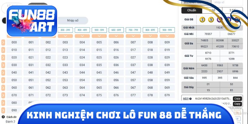 Tìm hiểu kinh nghiệm chơi lô Fun 88 dễ thắng lớn